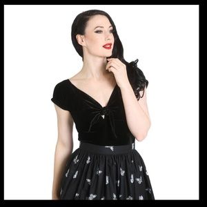 Hell Bunny Black Velour Top